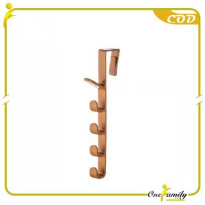 ONE-C959 Gantungan Pintu Lemari Baju Topi Tas 5 Hook Tanpa Paku / Hanger Gantungan Baju Hanger