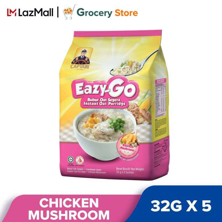 CAPTAIN OATS EAZY-GO INSTANT OATMEAL - CHICKEN MUSHROOM*(32GX5) | Lazada