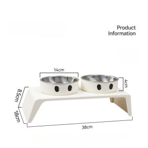 AP AIMAYAPET Cat Neck Protection High Step Bowl Stainless Steel Large Capacity Double Feeding Drinking Anti Tip Mangkuk