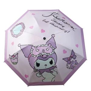 CURIO12 Kitty Cat Kuromi Sun Protection Umbrella Stellalou Chinnamoroll Cartoon Folding Sun Umbrella Kawaii 8-Ribs Melody Automatic Umbrella Gift