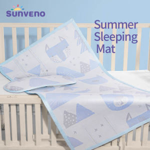 Sunveno Breathable Baby Bed Sheet Ice Silk Fiber Bedding Pad for summer