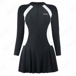 ชุดว่ายน้ำบอดี้สูท แบบกระโปรงแขนยาวมีซับใน ผ้าใส่สบายไม่ร้อนแห้งเร็ว ขนาดสินค้า รอบอก30นิ้ว รอบเอว28นิ้ว ยาว28นิ้ว(ขนาดก่อนยืด) สินค้าพร้อมส่ง