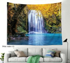 Tranh Vải treo tường in 3D trang trí Backdrop mùa hè decor phòng khách phòng ngủ quán cà phê nhà hàng tặng kèm móc treo dán định vị