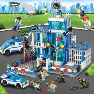 Kidstiful Mainan Blok  City Pos Polisi Station SWAT Pendidikan Mainan Anak Laki Laki