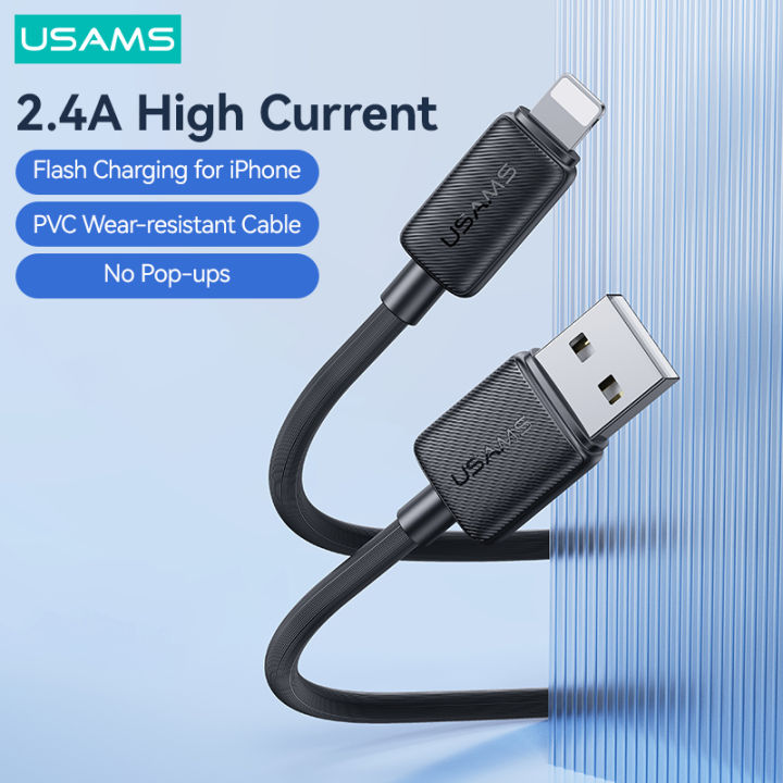 USAMS USB to Lightning Cable Fast Charging Striped Data Cable