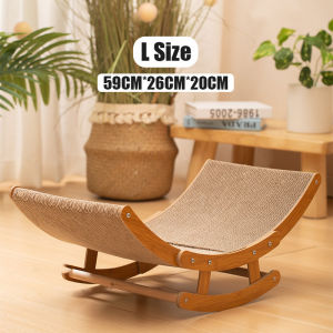 Pet Rocking Chair Pet Bed Sisal Cat Scratcher Corrugated Paper Wood Stand Katil Calar Kucing 猫抓板摇椅