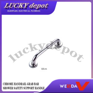 ST-140 CHROME HANDRAIL GRAB BAR SHOWER SAFETY SUPPORT HANDLE RACK #25MM