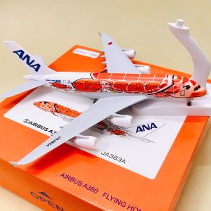 MÔ HÌNH MÁY BAY KIM LOẠI "ANA LIVERY FLYING HONU" AIRBUS A380-800 RÙA BIỂN MÀU CAM KA LA TỈ LỆ 1:400 CAO CẤP (FULLBOX)