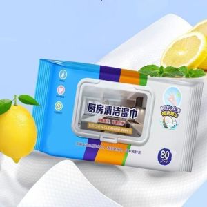 Yo 80pcs/set Disposable Kitchen Wet Wipes Household Cloth Towel For Cleaning And Removing Grease Stains Glass Table Tissue