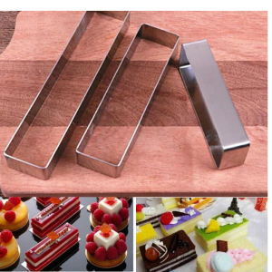 Ring Cutter persegi panjang bahan stainless/ring roti jhon/Loyang kue 11x7x3cm / cake Panjang / Ring Mousse kue/Ring bolu Brownies panjang ring kue jhon