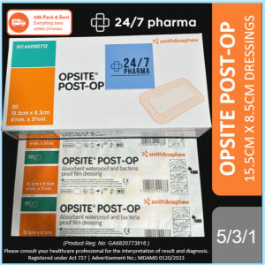 (Loose) Opsite Post-Op 15.5cm x 8.5cm 66000712 Smith & Nephew Adhensive Waterproof Dressings Sterile 施樂輝防水抗菌加墊片