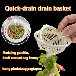 Kitchen Sink Drain Strainer Anti-Clogging Food Slag Strainer Food Waste Catcher Kitchen Gadgets Press Handle
