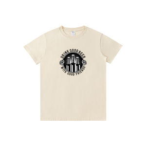 Retro workwear style for commuting t T-shirt with English print of "Friends Drinking Beer Together" loose casual breathable short-sleeved C284