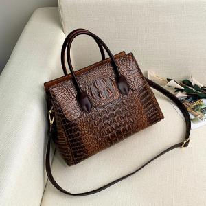 BeeGreen Women High Quality PU Leather Handbag Crocodile Pattern Shoulder Bag Lady Elegant Commuter Bag