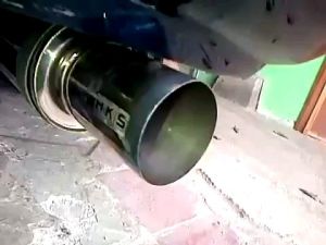 Knalpot Mobil Racing HKS Biru Tipe Pendek Suara Bass Kering