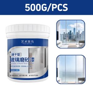 Fast Dry Frosted Glass Paint Waterproof Window Privacy Paint Matte Finish Anti-Peeping Water-Based Coating for Bathroom Kitchen Office Glass Quick Drying Frosted Glass Paint Waterproof Anti-Peeping Window Privacy Film Paint Sun Protection Matte Glass Coat
