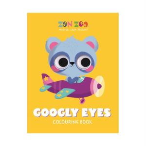 Cute Animals Zen Zoo Googly Eyes Drawing Activity Colouring Book For Kids 48 Pages