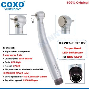 COXO CX207-F Dental LED Handpiece High Speed Handpiece E Generator Air Turbine 2/4 Holes Fit NSK KAVO