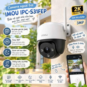 CAMERA WIFI IMOU CRUISER SE+ IPC-S31FEP 3MP 2K – XOAY 360° AI PHÁT HIỆN NGƯỜI + thẻ nhớ 32G