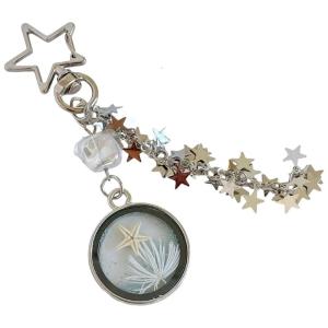 พวงกุญแจสัตว์น้ำน้ำหนักเบาที่มีดีไซน์ปลาดาวและสาหร่ายของจริงเหมาะสำหรับชุดของใช้ประจำวันสำหรับไปเที่ยวหรือการเดินทาง