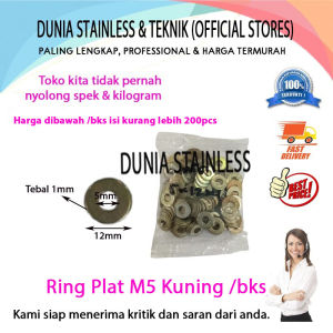 Ring Plat M5 Kuning 5mm x 12mm x 1mm