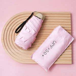 OJY*ร่มขนาดเล็กแบน5พับ1ชิ้นร่มแบบพับเก็บและพกพาได้ฝนการป้องกั แสงแดดป้องกันรังสียูวีร่มสีดำขนาดเล็กร่มกันแดด แบบพกพา สําหรับเล่นกีฬา และกลางแจ้ง ฝน