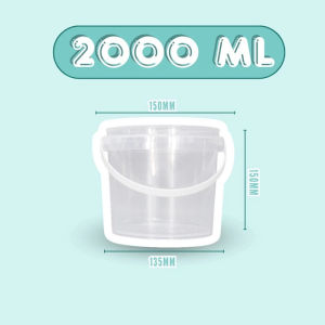 500-2000ML Multipurpose Clear Plastic Bucket With Seal Pail Canister Container
