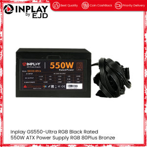 Inplay GS Ultra Series Rated 450W | 550W | 650W | 750W ATX Power Supply RGB 80Plus Bronze | Inplay by EJD
