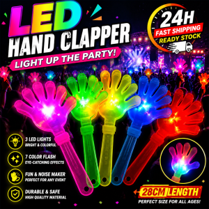 28CM LED Light Up Hand Clapper Rainbow Flashing Clap Toy Concert Cheer Party Festival Event Supplies