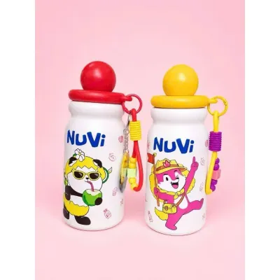 BÌNH GIỮ NHIỆT NuVi SIÊU SAO 420ml inox 316 kèm móc khóa Quang Hùng masterD - quà tặng Nutifood
