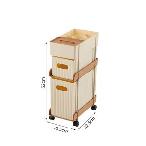 FFBH Drawer-type Storage Cabinet Portable Movable Organizer Cart with Wheels Storage Shelf Waterproof Bathroom Office Bedroom Shelves H8M4T