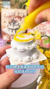 Oldlaiben Cream Glue Mini Cake DIY Craft Kit Kids Dessert Toy Fake Cake Birthday Gift Girls Aktiviti Kanak