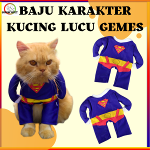 BAJU KUCING KARAKTER SUPER HERO SUPERMAN LUCU GEMES