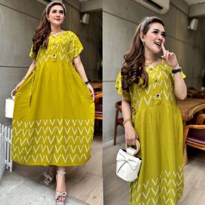 Daster Wanita Busui Friendly Lengan Pendek Jumbo LD 120 Rayon Adem Terbaru 2024 Kekinian | Dress Viral Tiktok