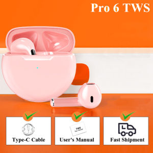 HQAi Pro6 Wireless Earphones Bluetooth Earbuds Build-in Mic Noise Cancellation Touch Control Hi-Fi Bass Sound Headset For All Phones