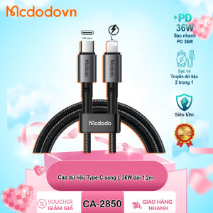 Cáp Sạc Nhanh Mcdodo CA-2850 Type-C to L 36W 1.2m – PD Siêu Tốc Bền Đẹp Hỗ Trợ iPhone