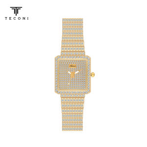 Teconi Jam Tangan Wanita Fashion Square All Diamond C014 - Anti Air Free Box Free Bubble