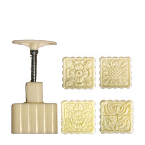 GASGV 3D Moon Cake Mold Creative Flower Shaped Mid-Autumn Festival Supplise Baking Tool Embossed Cookie Stamp Mold Mid-Autumn Festival