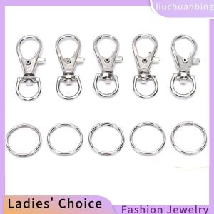 [Hot Sale Jewellery]liuchuanbing 50Pcs Metal Swivel Lobster Clasps Clips Hook with Key Ring DIY Jewelry Craft