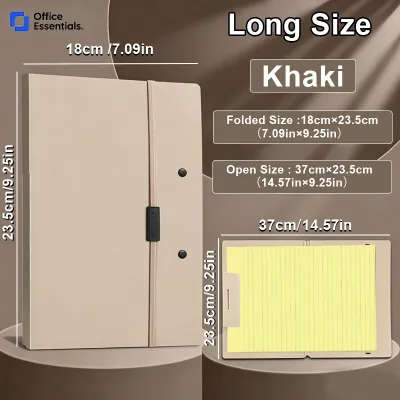 Foldable Clipboard Folder Long/A4 to A5 Portable Clip Board Paper Storage Clip Strap Design
