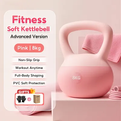 SOARFLY PVC Kettlebell Non-Slip Grip Floor-Friendly Kettle Bell Home Gym Workout Weight for Full Body Strength Training 2.5KG-8KG Options for Women Men