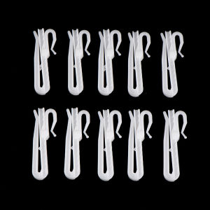 🔥🔥🔥NineOne Peony 10Pcs Curtain Hanging Hooks Ring Window White Plastic Curtain Hook For Home Office Curtain Accessories 7cm 8.5cm