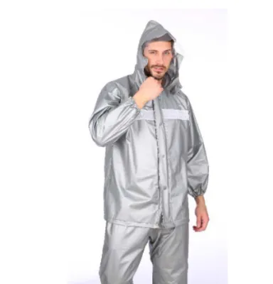 #922 GRAY/GREEN Titanium Raincoat Rubberized Makapal Kapote Popular Waterproof Raincoat with Pants (FREE SIZE)