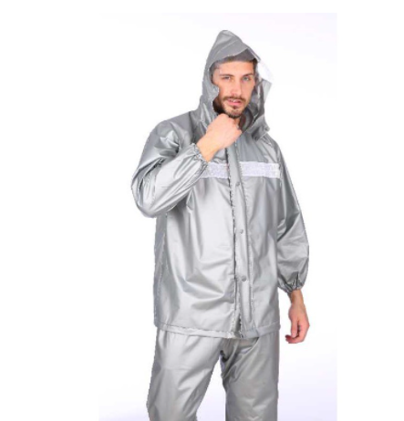 #922 GRAY/GREEN Titanium Raincoat Rubberized Makapal Kapote Popular  Waterproof Raincoat with Pants (FREE SIZE) Lazada PH