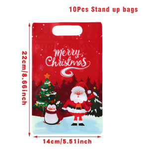 10pcs Christmas Loot Bags - Ideal for wrapping candies small gifts or snacks!