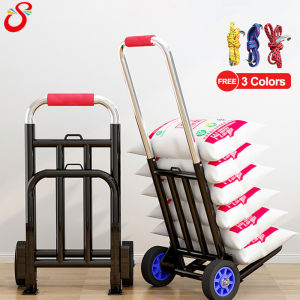 [Free 3 Ropes] Trolley Cart Multifunction Foldable Shopping Cart Folding Luggage Trolley Push Cart Grocery Car