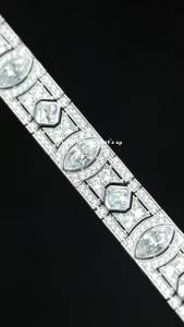 WUIHA Vintage 925 Sterling Silver Lab Sapphire High Carbon Diamonds Gemstones Bracelet Bangle Cocktail Fine Jewelry Wholesale