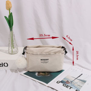 JustLiving กระเป๋าถือผ้าใบจัดระเบียบแบบเรียบง่ายออแกไนเซอร์จัดเก็บอเนกประสงค์กระเป๋าหูรูดสำหรับกระเป๋าสะพายไหล่กระเป๋าใส่กระเป๋าเครื่องสำอางกระเป๋าสตางค์ทนทานในกระเป๋าแบบพกพาถุงรูด