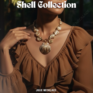 Julie🥥🐚 สร้อยคอเปลือกหอยโทนน้ำตาล สเเตนเลส มีกล่อง ไม่ลอกดำ ปรับขนาดได้ เครื่องประดับทะเล