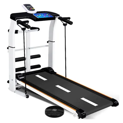 [COD] Foldable Manual Home Treadmill with Adjustable Slope LED Display Anti-Slip Running Belt Free Twist Disc & Resistance Rope Space Saving Walking Machine for Home Fitness Exercise